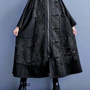 Japanese Style Black Hooded Windbreaker